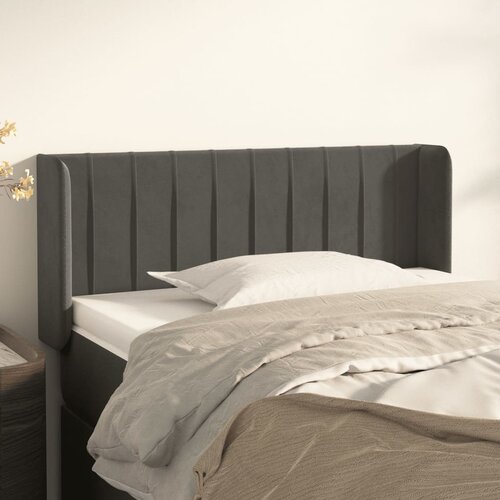 vidaXL Vzglavje z ušesi temno sivo 83x16x78/88 cm žamet Cene