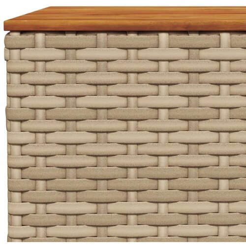 vidaXL Vrtna miza bež 55x55x36 cm poli ratan in akacijev les Cene