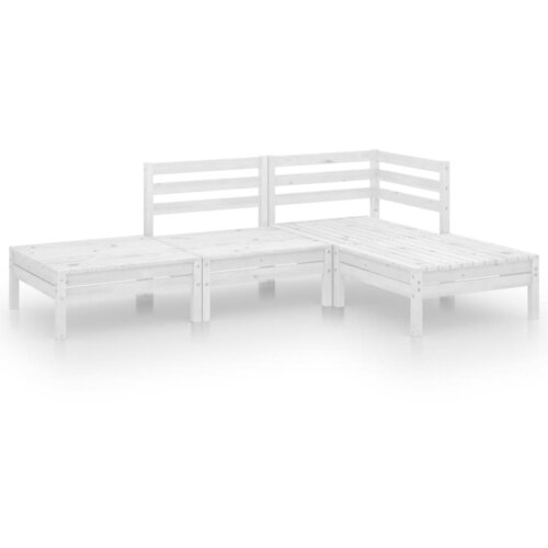 Maison Chic Seti vrtnega pohištva - Vrtna garnitura - Vrtni pohištvo set 4-delna bela trdna borovina, (21809102) Cene