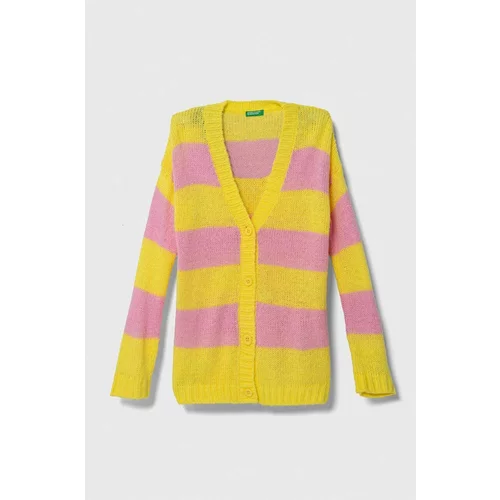 United Colors Of Benetton Otroški pulover s primesjo volne rumena barva