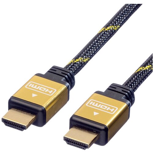 Roline hdmi priključni kabel hdmi-a vtič 15.00 m črna\, zlata 11.04.5508 #####4K uhd\, dvojno oklopljen\, pozlačeni konektorji hdmi kabel, (20419219) Cene