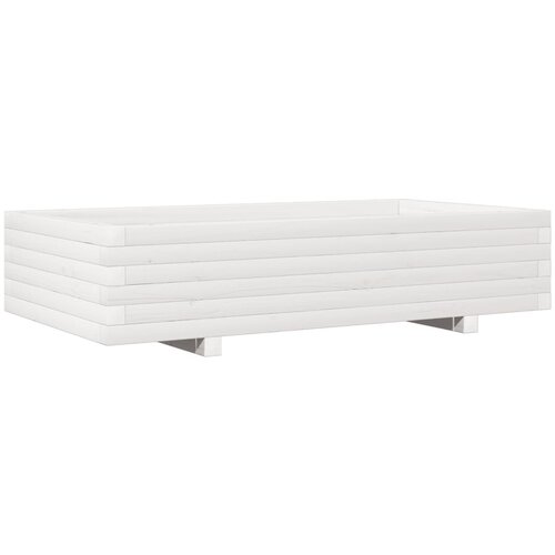 Maison Chic Vrtno cvetlično korito - Cvetlični Lonec belo 110x60x26,5 cm trdna borovina, (21789380) Slike