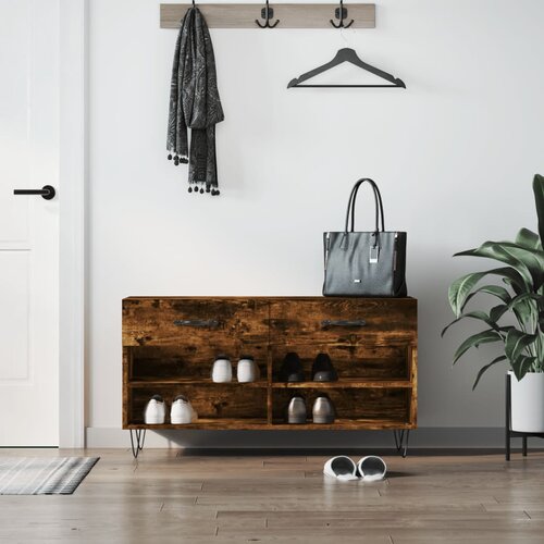 The Living Store Klop za čevlje dimljen hrast 102x35x55 cm inženirski les - Klop Za Čevlje, (21437395) Cene