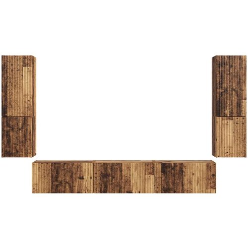  Komplet TV omaric 4 pcs Star les Konstruiran les - - Rjava - 61.16 - 30 x 31 x 60 cm - 2025-vidaXL-Uvoz_2 Slike