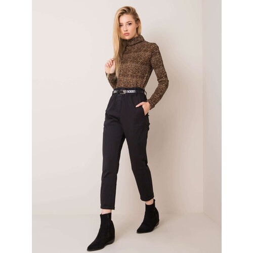 Fashion Hunters Čern&amp;eacute; kalhoty s vysok&amp;yacute;m pasem Slike