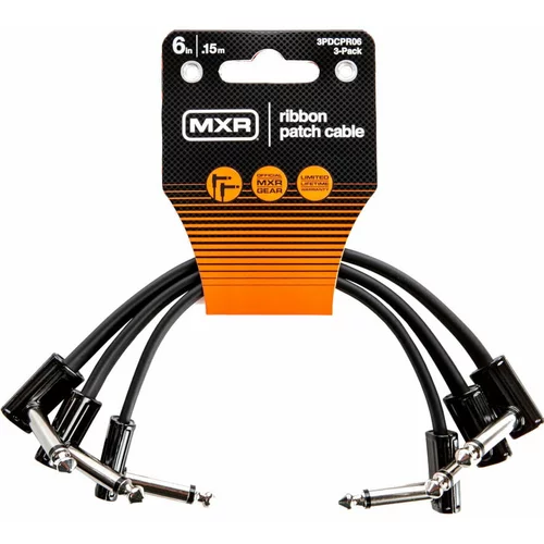 Dunlop MXR 3PDCPR06 Ribbon Patch Cable 3 Pack Črna 15 cm Kotni - Kotni