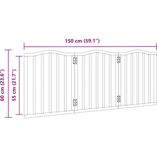  Vrata za pse s 3 panela sklopiva crna 150 cm od drva topole Slike