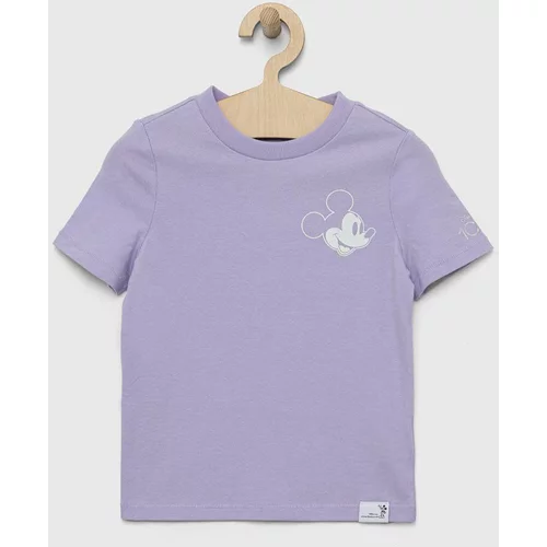 GAP Dječja pamučna majica kratkih rukava x Disney boja: ljubičasta, s tiskom