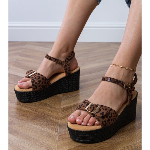 D/CEO Sarni women's leopard print sandals with decorative buckle Cene