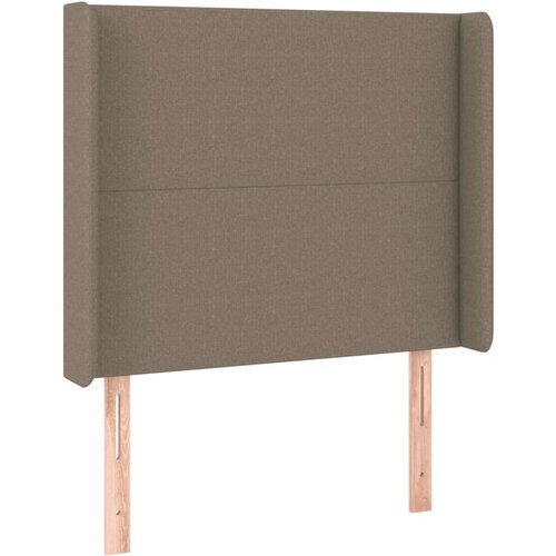  Krevet box spring s madracem LED smeđesivi 90x200 cm tkanina Slike