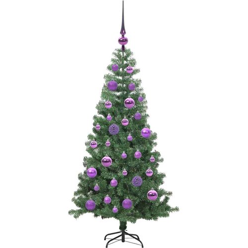 VidaXL Božićno drvce s 150 LED svjetlima s stalakom Zelena 120 cm PVC Slike