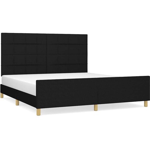  Okvir kreveta bez madraca crni 180x200 cm od tkanine Slike