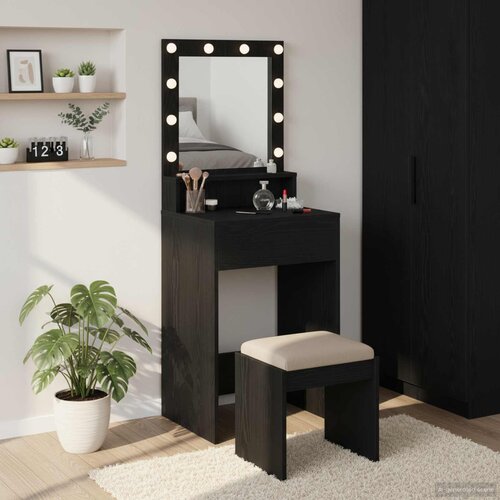  Toaletni stol Crni hrast 50 x 41 x 135 cm Konstruirano drvo Cijene