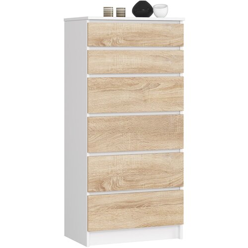 AKORD KOMODA K60 6SZ CLP BELO / SONOMA, (21702875) Slike
