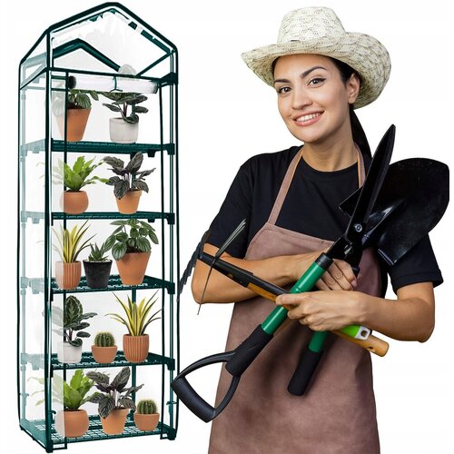 springos MINI VRTNI RASTLINJAK za BALKON BALKONSKI regal FOLIJA 5 POLIC 190x70x50, (21632309) Cene