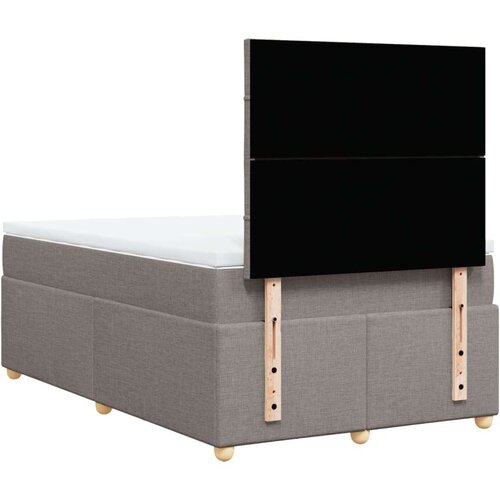 VidaXL Krevet s oprugama i madracem smeđesivi 120 x 190 cm od tkanine Slike
