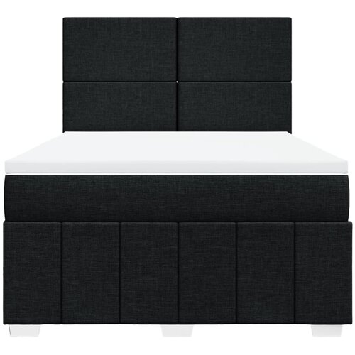  Krevet s oprugama i madracem crni 140x200 cm od tkanine Slike