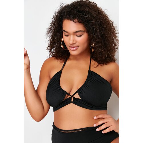 Trendyol Curve Black Tie Detailed Bikini Top Slike