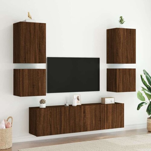  Zidni TV ormarići 2 kom boja hrasta 40 5x30x40 cm drveni Slike
