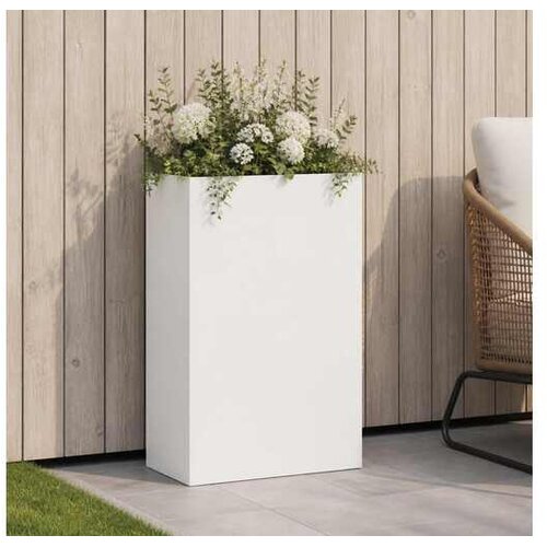 vidaXL Vrtna saksija Bijela 50 x 20 x 75 cm Čelična vrata - Bijela 50 x 20 x 75 cm 1 Cene