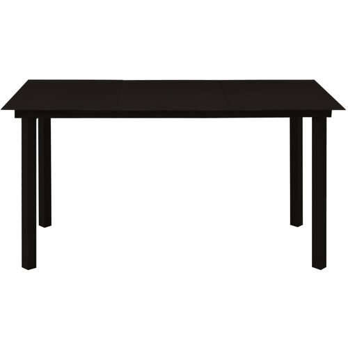  Vrtni blagovaonski stol crni 150 x 80 x 74 cm čelik i staklo Slike