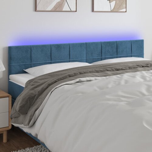 vidaXL LED uzglavlje tamnoplavo 200x5x78/88 cm baršunasto Cijene