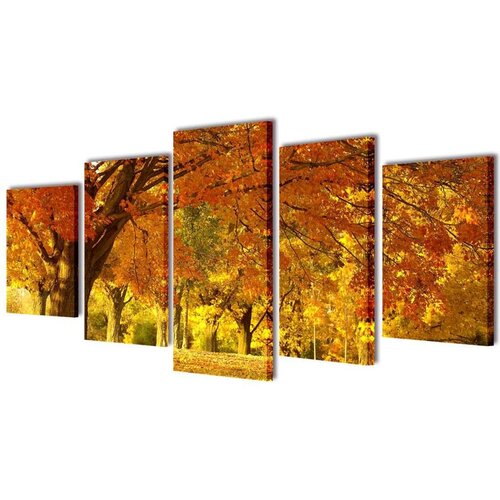 Zidne Slike na Platnu Set s Printom Drvo Javora 100 x 50 cm Cene
