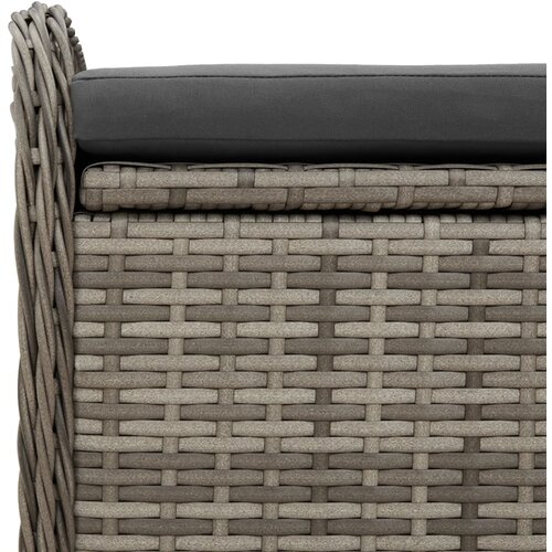  Klupa za pohranu s jastukom siva 115 x 51 x 52 cm od poliratana Slike