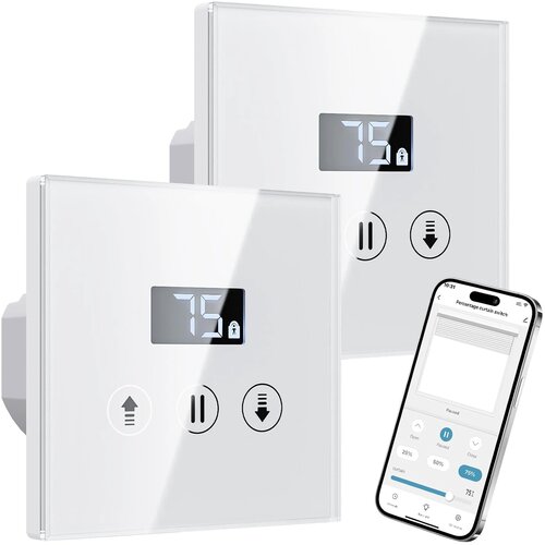 ALLEVOI Wi-Fi stikalo za rolete z LCD-zaslonom 80 &amp;times; 80 mm Slike