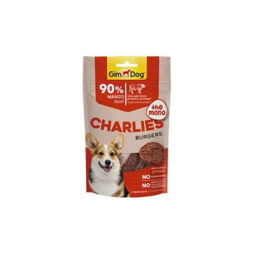 Gim Dog Poslastica za pse CHARLIES THE MONO BURGERS, Govedina, 70g Cene