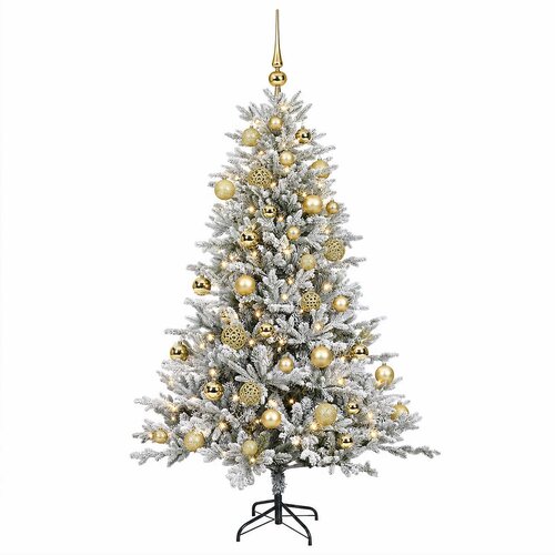  Umjetno božićno drvce s kuglicama 150 cm 150 LED lampica Slike