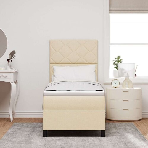  Krevet s box springom s madracem Bež 80x200 cm Tkanina Slike
