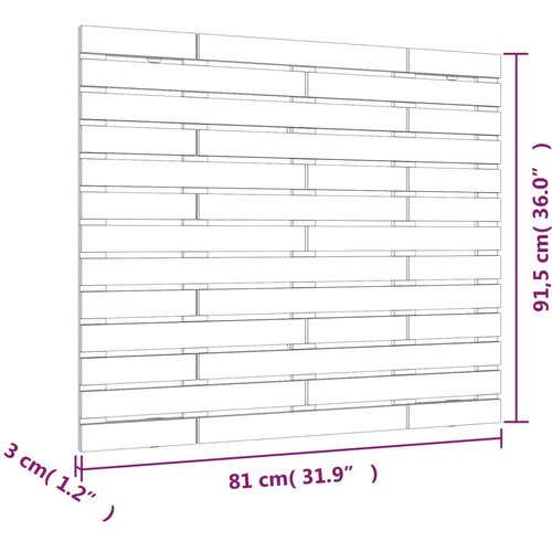  Zidno uzglavlje bijelo 81x3x91,5 cm od masivne borovine Slike