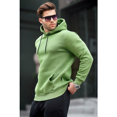 Madmext Men's Green Hooded Sweatshirt 5339 Slike