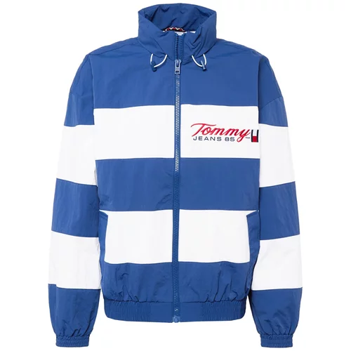 Tommy Jeans Prehodna jakna modra / živo rdeča / bela