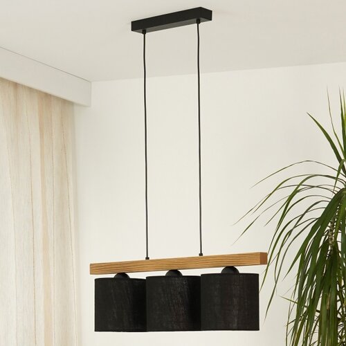  Brilagi - Visilica na sajli FOREST 3xE27/15W/230V borovina/crna Slike