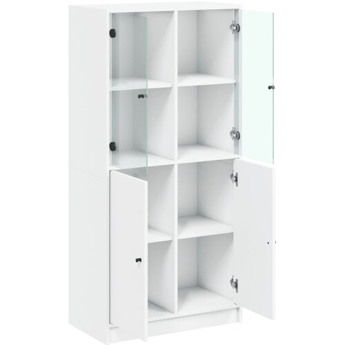  Visoka komoda s vratima bijela 68x37x142 cm konstruirano drvo Slike