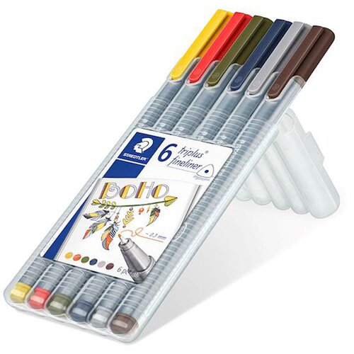 Staedtler Flomastri Fineliner Triplus Boho, 0,3 mm, 6 kosov Slike