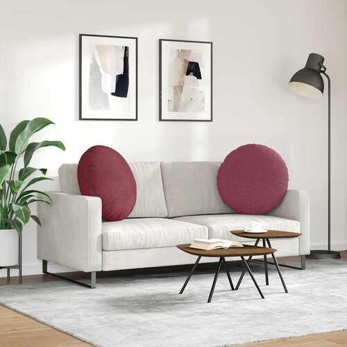  Jastučići za sjedenje 2 pcs Vinska crvena &amp;Oslash;60 x 21 cm tkanina Slike