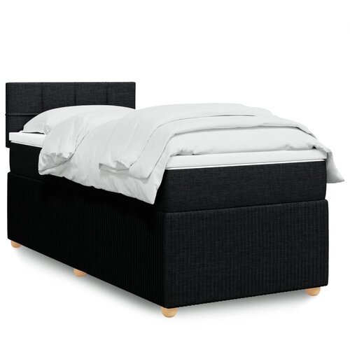 vidaXL Box spring postelja z vzmetnico črna 90x200 cm blago Cene