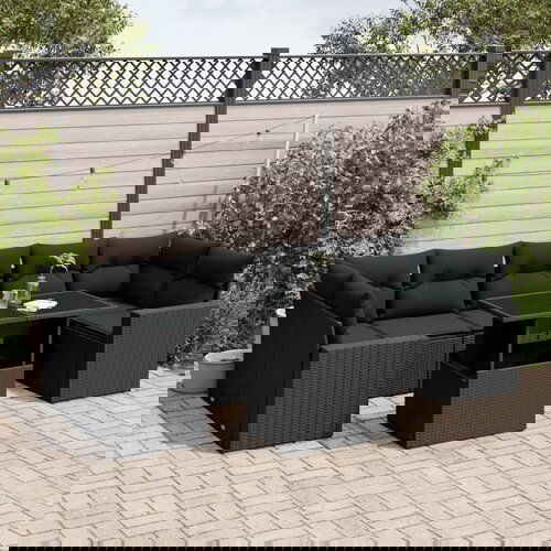 vidaXL 8-dijelni set vrtnih sofa od poliratana s jastucima crni Cijene
