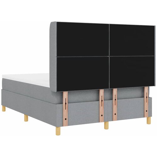  Krevet s opruga kutije Svijetlo siva 160 x 200 cm tkanina Slike