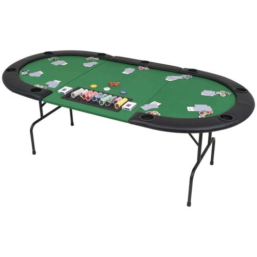  trodijelni stol za poker za 9 igrača ovalni zeleni Cijene