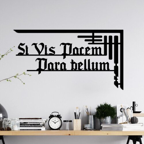 Wallity Zidna dekoracija Si Vis Pacem 1, 60 x 33 cm, Crna Cene