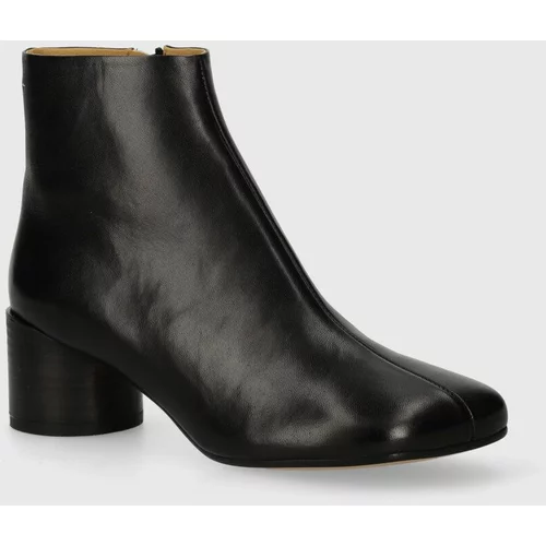 MM6 MAISON MARGIELA Kožne gležnjače Ankle Boots za žene, boja: crna, s debelom potpeticom, S59WU0234