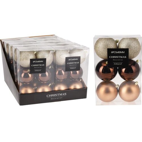  BOŽIĆNE KUGLE 8CM SET 6/1 AMBER Slike