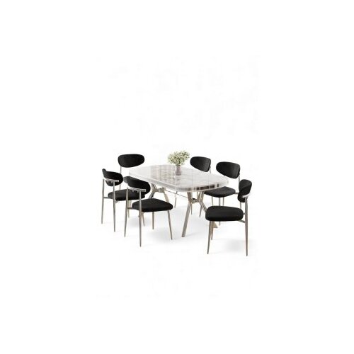 Hanah home trpezarijski set, 7 dijelova, crni Cene