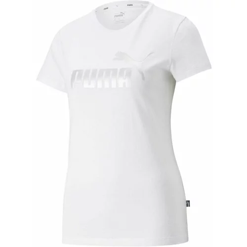 Puma ESS+ METALLIC LOGO TEE Ženska majica, bijela, veličina