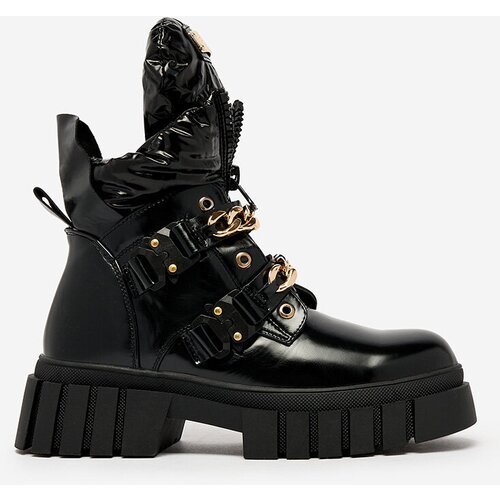 Resti Women's black boots with Ebidef chains Cene