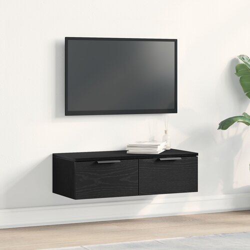 VidaXL Crni hrast Drvo 67,9 x 30,3 x 20 cm Pohrana Ormar na zidu Slike